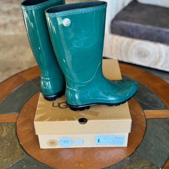 Women's UGG Shaye Pine Green Rain Boots Size 9 - Picture 5 of 7